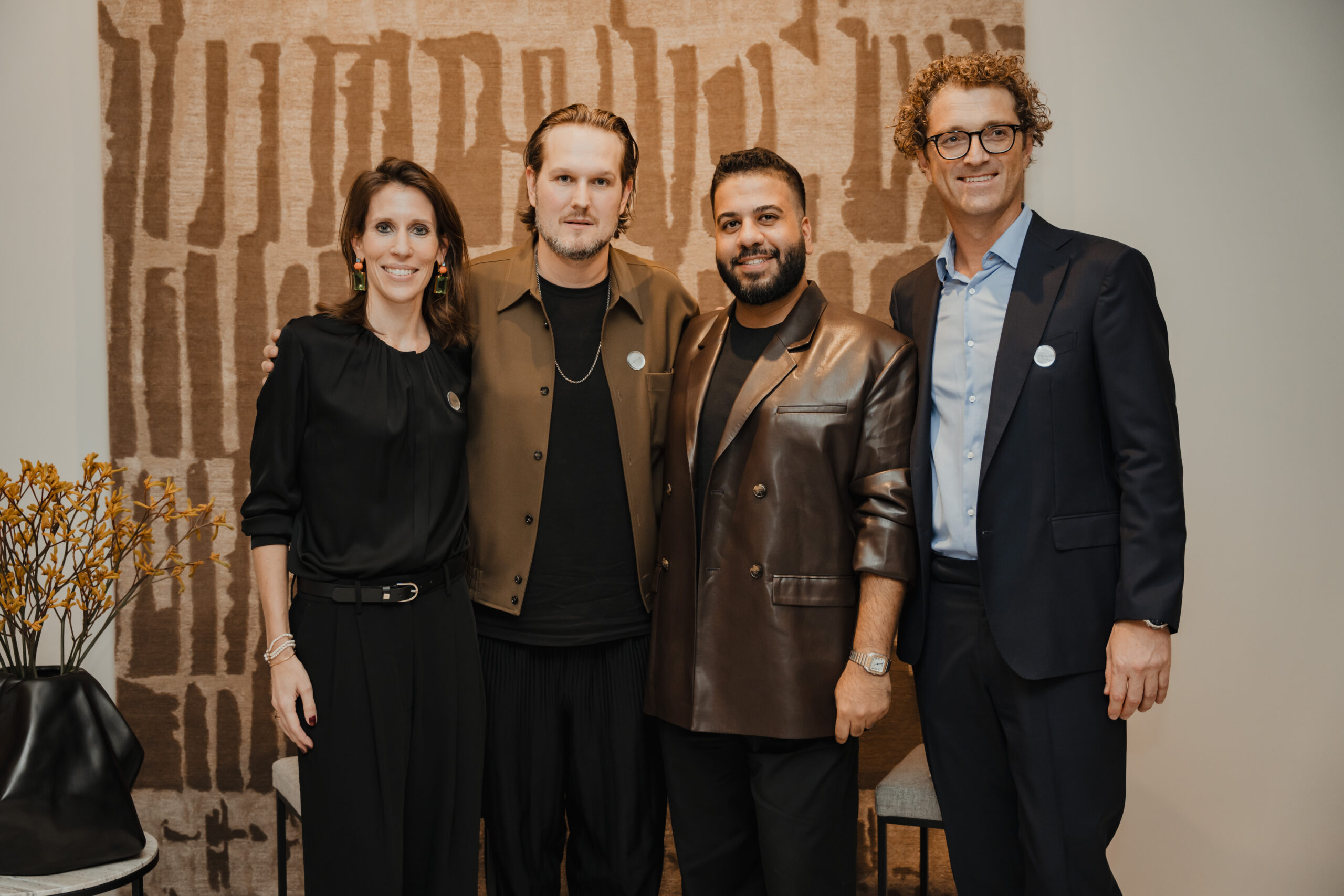 Sebastian Herkner and Meshary AlNassar with Charlotte de Vink and Alexander van Veen, owners of Caspaiou.