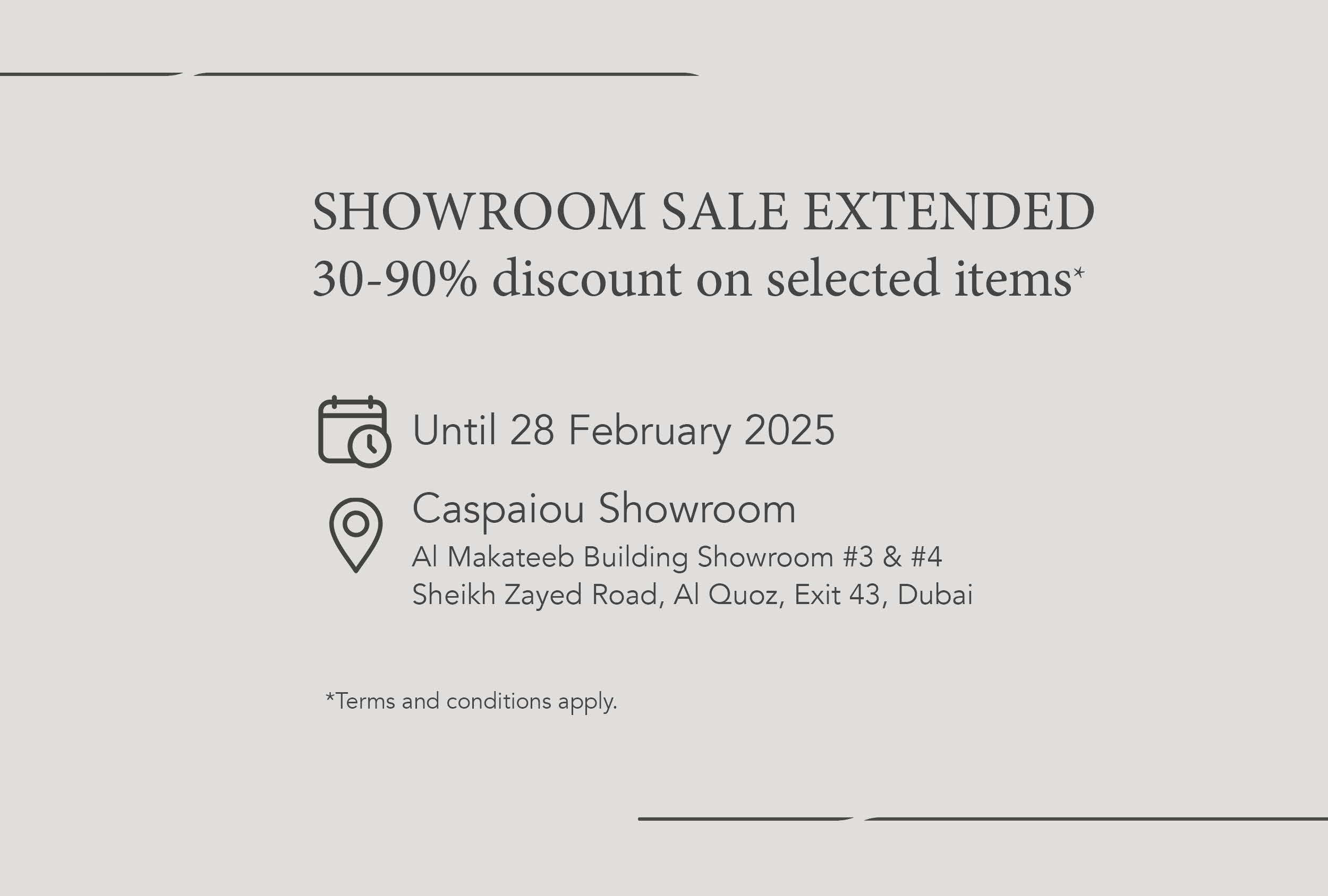 Showroom sale extended